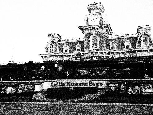 Grainy film train station