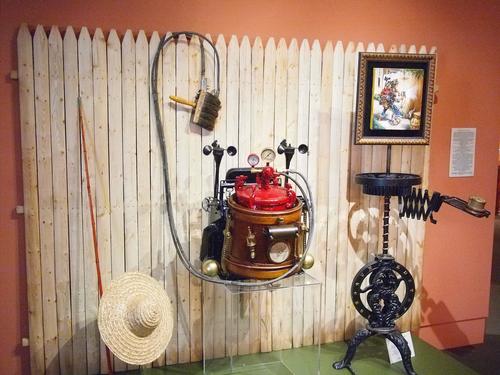 Steampunk Tom Sawyer fence painting