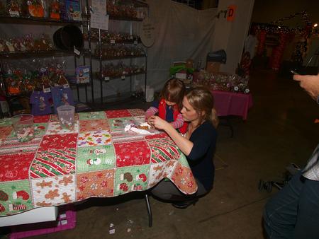 Young gingerbread decorator