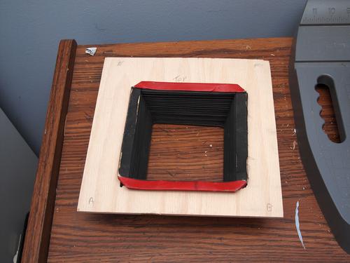 Rear view of the bellows inside the front panel