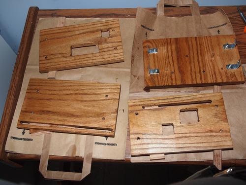 Staining the wood panels