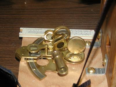 Sextent and slide rule