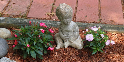 Flowers and sculpture #2