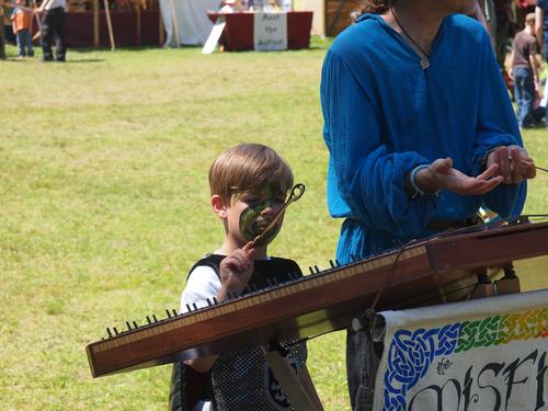 Young hammered dulicimer player