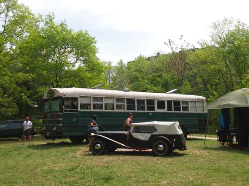 Steampunk car and bus