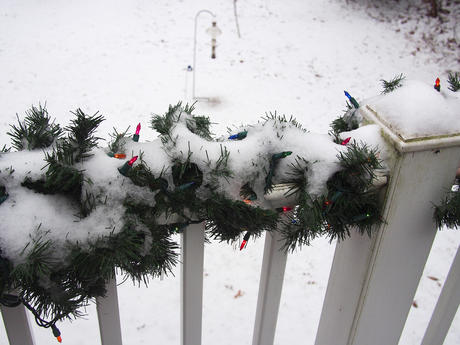 Snow and Christmas lights #2