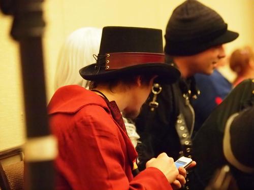 Checking the cellphone