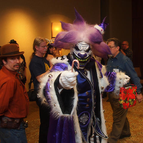 Scary clown as Santa's helper #4