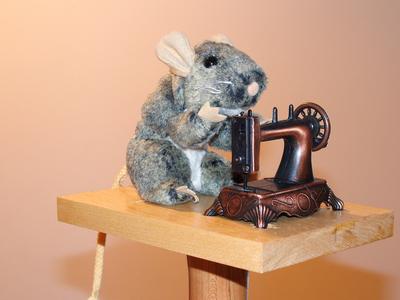 Lady Arabella with her sewing machine