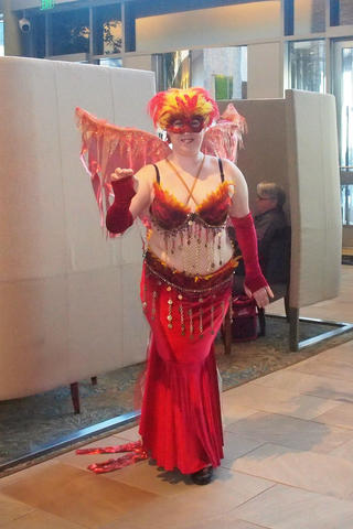 Red and yellow costume