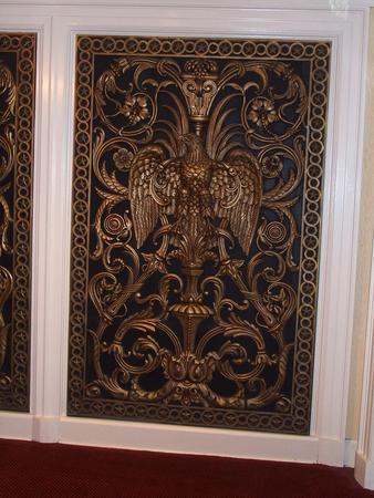 Detail in plaque at American pavilion