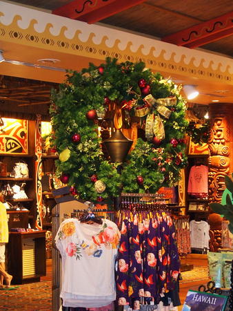 Christmas wreath at the Polynesian resort