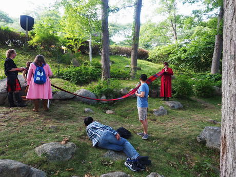 The doctor shows off his scarf