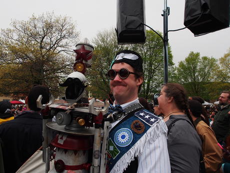 Russel and robot friend