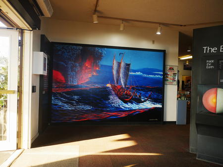 Polynesian raft mural