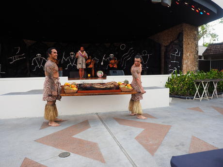 Presenting the pig roast