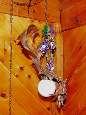 Mardi Gras dragon lamp