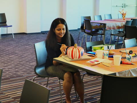 Decorating the pumpkins #3