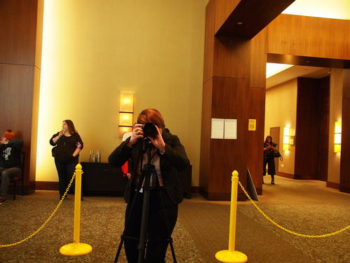 Getting my photo taken at the photobooth