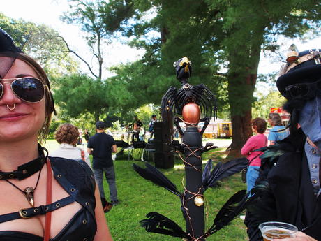 Steampunk walking staff