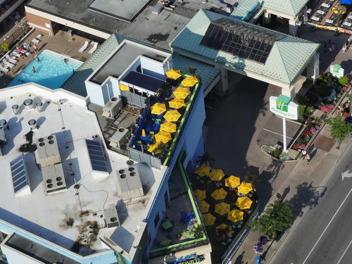 Outdoor dining umbrellas