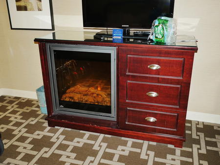 Fireplace in the hotel room