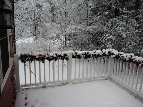 Winter view out of our porch