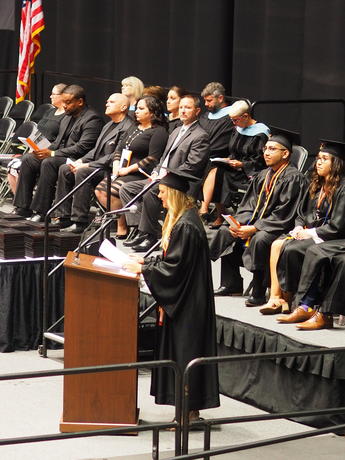 Speaker at Chris's graduation