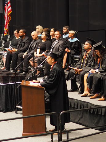 Speaker at Chris's graduation #3