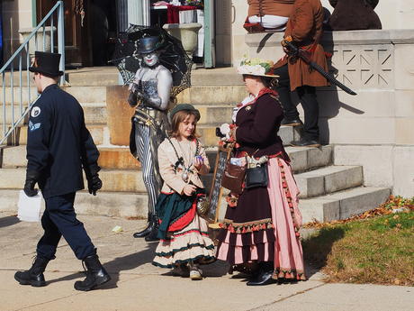 Steampunk mother and child