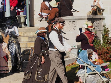 Steampunk father and child