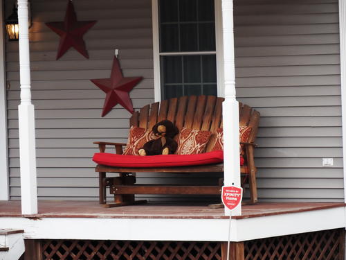 Stuffed bear on a chair