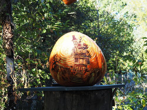 Haunted house pumpkin