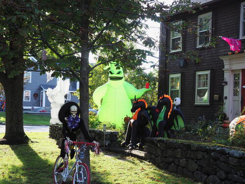 Bicycling skeleton with dragons #3