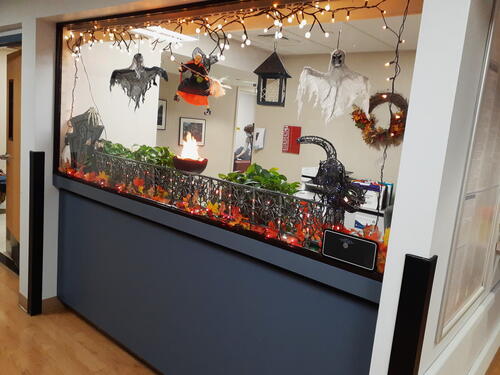 Halloween decorations at the hospital