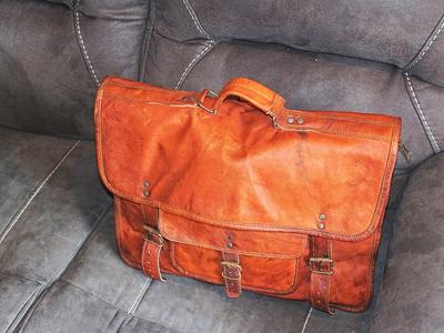 Leather camera backpack