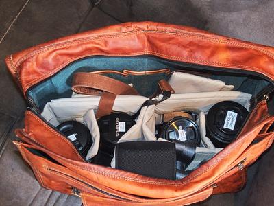 Leather camera backpack #3