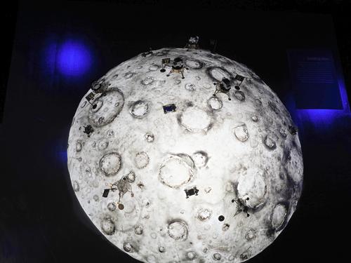 Display showing where all the Apollo landings took place