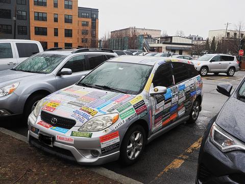 Lots of bumper stickers