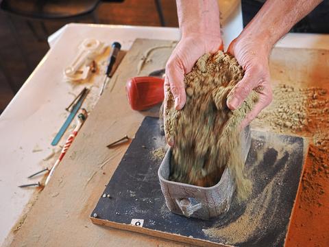 Casting metal using sand #3