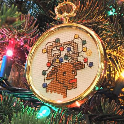 Decorated reindeer ornament