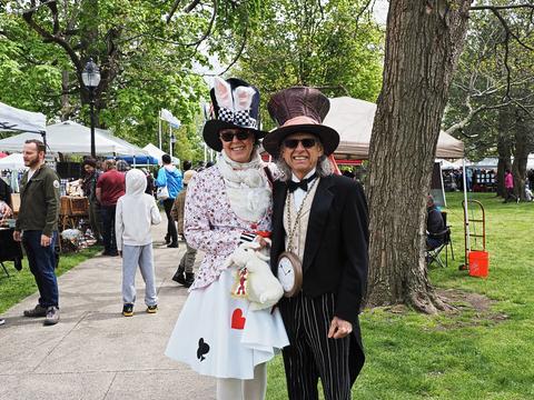 Steampunk rabbit and mad hatter