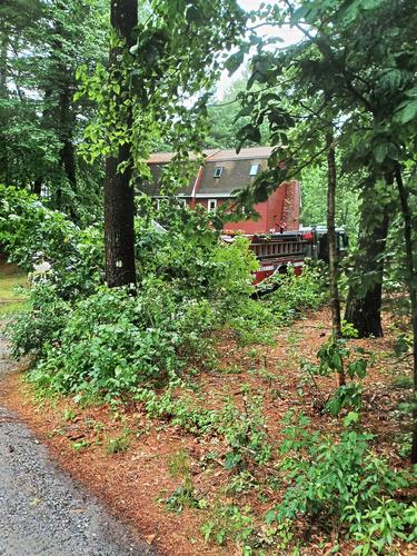 Fire truck inspecting our propane tank damage