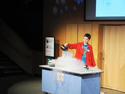 Liquid nitrogen demonstration #2