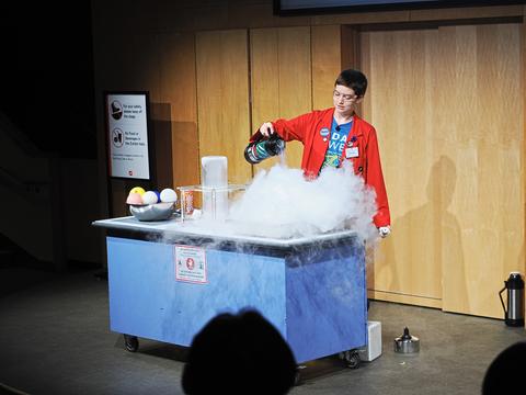 Liquid nitrogen demonstration #6