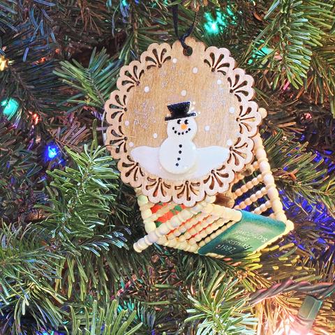 Snowman tin ornament