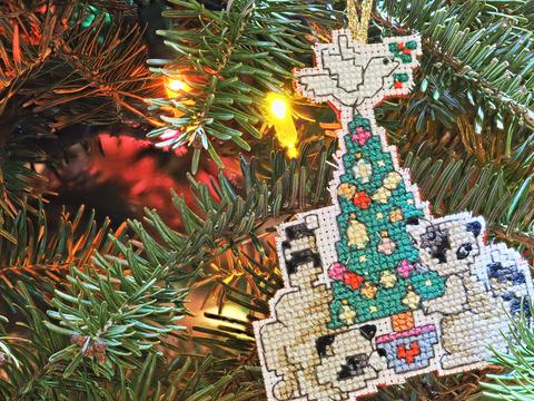 Christmas raccoons ornament Liz made