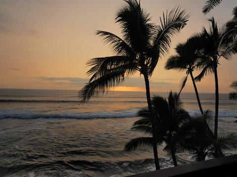 Sunset from the Hawaiian condo we rented #5