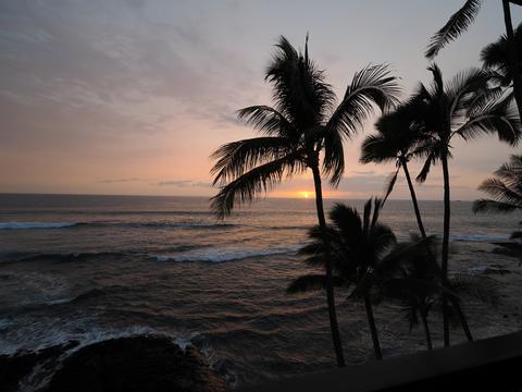 Sunset from the Hawaiian condo we rented #11