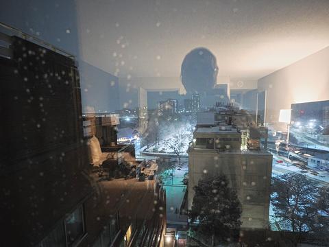 Boston winter with my shadow